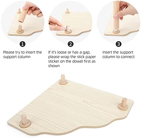 Niteangel Hamster Play Wooden Platform for Dwarf Syrian Hamsters Gerbils Mice Degus or Other Small Pets (Triangle - 5.9'' Height, Burlywood) - Image 4