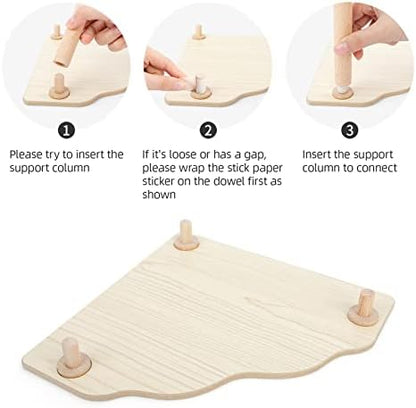 Niteangel Hamster Play Wooden Platform for Dwarf Syrian Hamsters Gerbils Mice Degus or Other Small Pets (Triangle - 5.9'' Height, Burlywood) - Image 4