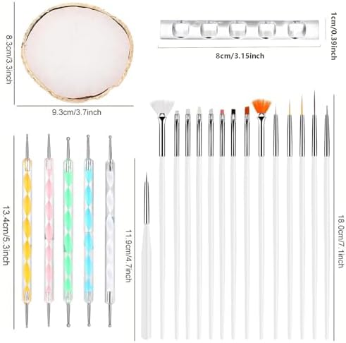 White marble resin nail art palette with gold edges