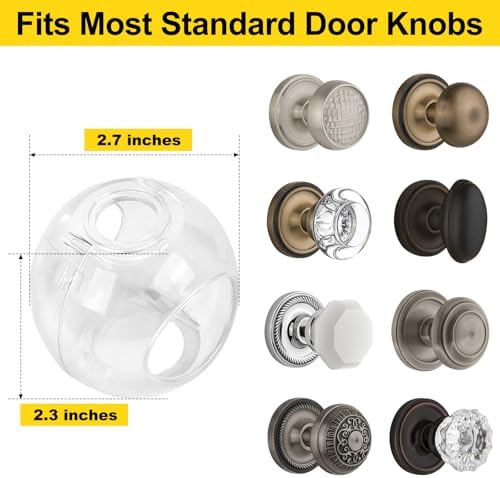 Transparent baby safety door handle protector close up