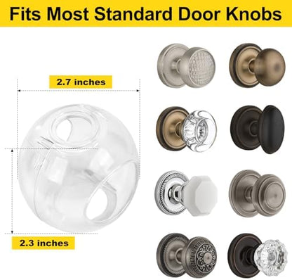 Transparent baby safety door handle protector close up