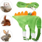 YBEATY baby rabbit dinosaur leash set laid flat to showcase the entire matching walking assembly
