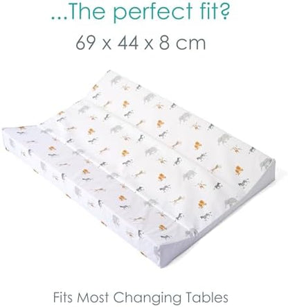 Clair De Lune Jungle Dream changing mat side profile showing wedge design
