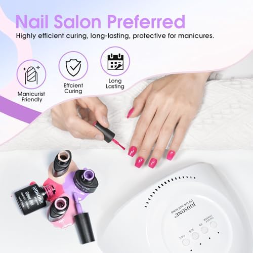 JODSONE nail dryer top angle highlighting the 3 timer buttons and digital display interface.