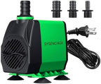 Sysenciaga aquarium water pump with three interchangeable nozzles included
