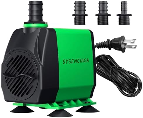 Sysenciaga aquarium water pump with three interchangeable nozzles included