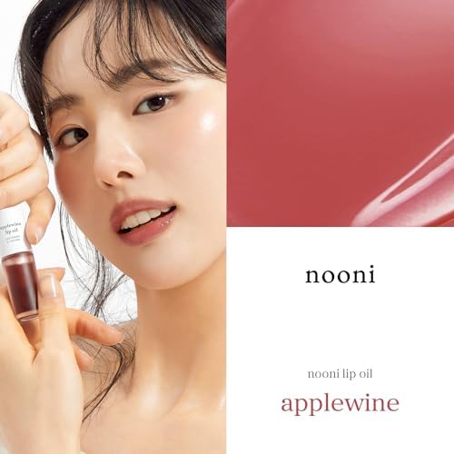 Nooni Korean Appleseed Lip Oil packaging box and bottle detailing ingredients