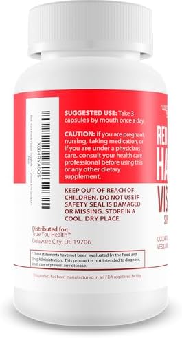 Supplement facts label on True You Health eye vitamins bottle