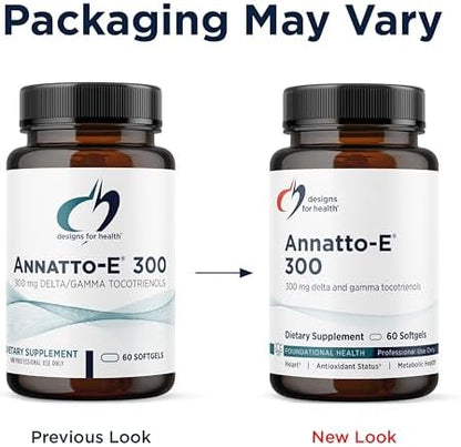 Close up shot of the 300 mg tocopherol free tocotrienols product label information.