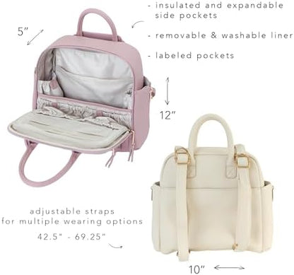 Detail shot of Ayla & Co Mini Bag built-in wallet and insulation
