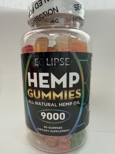 Eclipse Hemp dietary supplement 180 count bottle label details