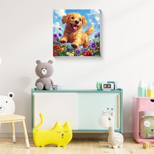 Screen-free arts and crafts dog painting set for children aged eight to twelve