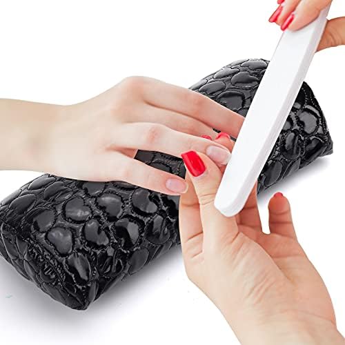 Detachable zipper feature on black nail art hand rest pillow