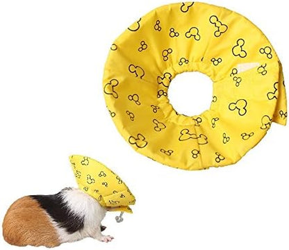 Petall hamster rabbit protection cone recovery collar front view yellow large