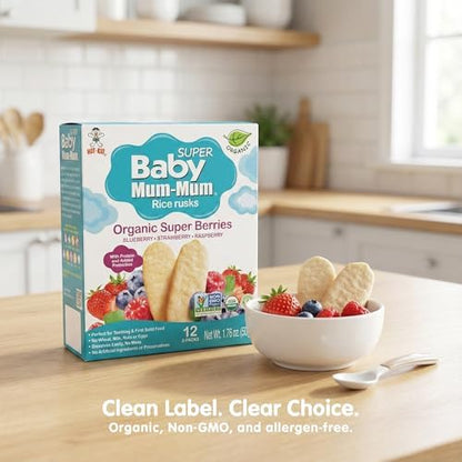 Three boxes of Baby Mum-Mum teething crackers variety pack