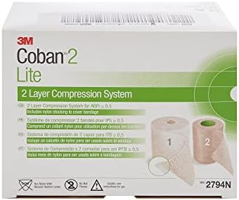 Two rolls of 3M Coban 2 Lite showing the white foam comfort layer and tan cohesive bandage.