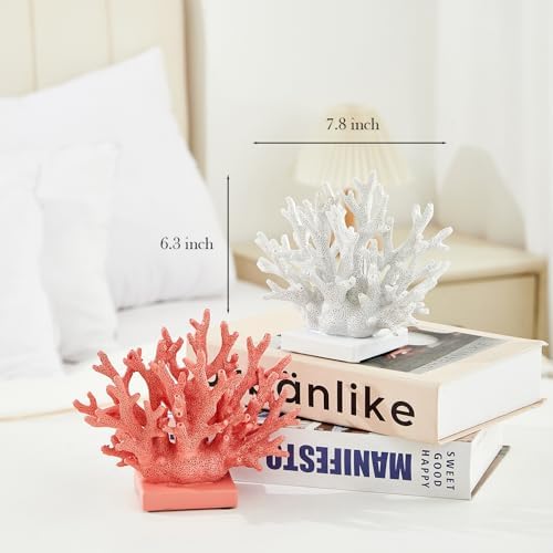 Ottalent nautical theme coral sculpture standing securely on a wooden tabletop