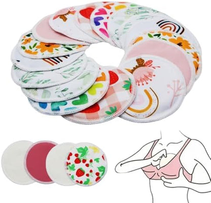 Asenappy nursing pads with random prints showing soft texture