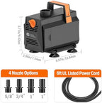 AquaMiracle utility water pump packaged retail box showing technical specifications and freshwater marine compatibility.
