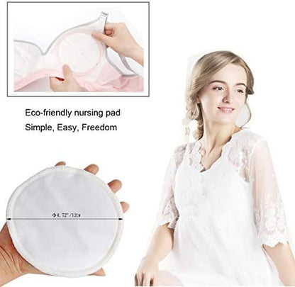 Pinowu 4.7 inch nursing pads stacked showing contoured shape