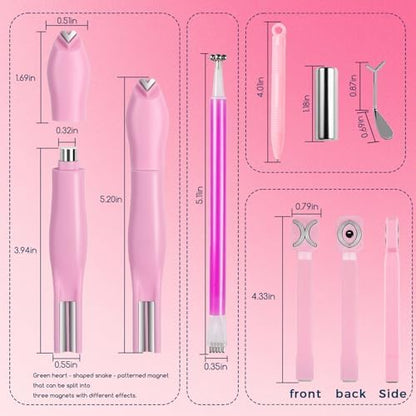 Close up of Premium Cosmetic heart shape nail magnet