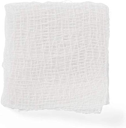 Medline USP Type VII sterile cotton wound packing squares close up