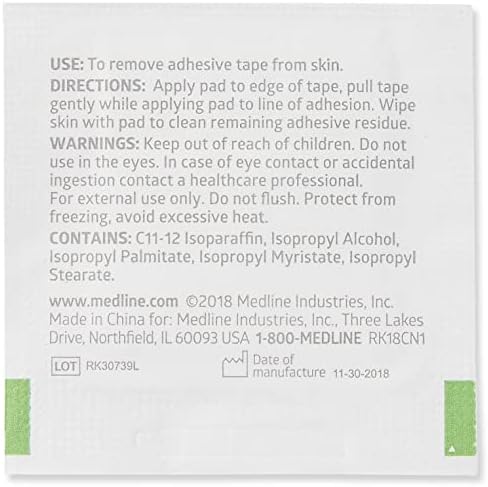 Latex-free sterile adhesive remover wipes imported from USA for Indian consumers.