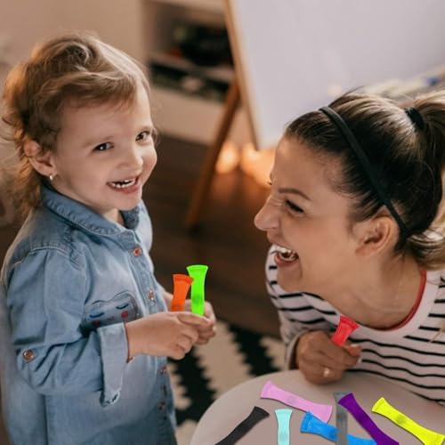 Vanblue sensory toys organized neatly to highlight the ten piece quantity and portable size.