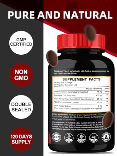 DRFOSTER Ubiquinol supplement facts showing PQQ and Vitamin E ingredients