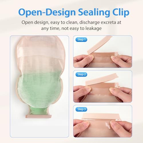 Heagimed one hundred count ileostomy stoma care kit with included closure clips and measurement guide