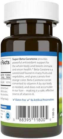 Carlson Super Beta Carotene supplement facts label