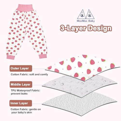 Detailed shot of the ribbed leakproof leg cuffs on the premium imported toddler bedwetting pants.