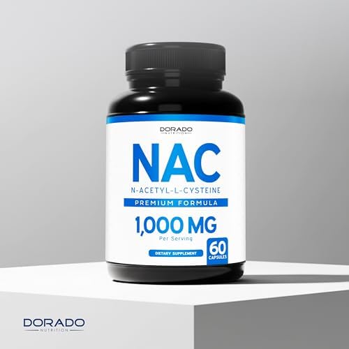 Close up of Dorado Nutrition NAC supplement branding
