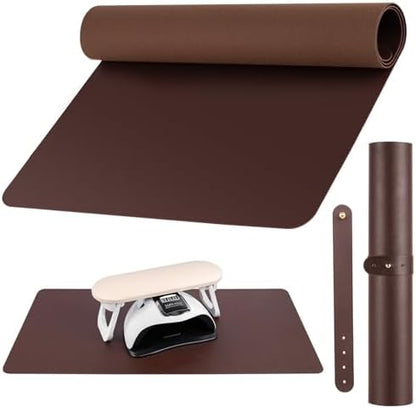 Beloving nail art table mat dark brown front view