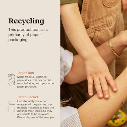 Kinfield premium imported hydrocolloid patches showcasing clean plant derived ingredients for effective family insect bite care.