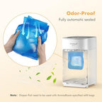 Aroma Room automatic odor-locking trash can angled view