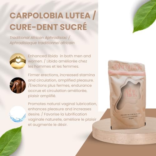Authentic West African Carpolobia Lutea root powder supplement packaging