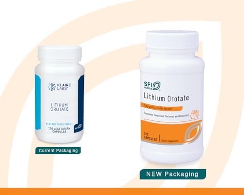 SFI Health Lithium Orotate 120 vegetarian capsules supplement facts and ingredient label.