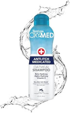 Tropiclean oxymed anti itch shampoo bottle back label details