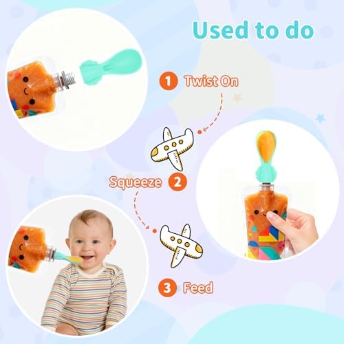 Compact portable diaper bag organization featuring the individually packaged MiniMunch baby spoon attachments.