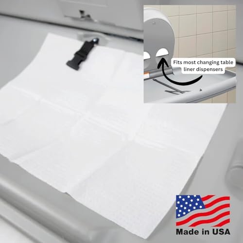 Demonstration of portable baby changing liners opened on a flat surface