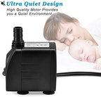 DOMICA fifteen watt water feature pump with included interchangeable outlet nozzles