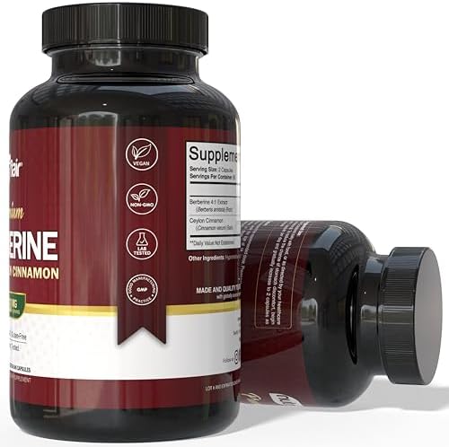 NutriFlair Berberine 120 capsules bottle side profile
