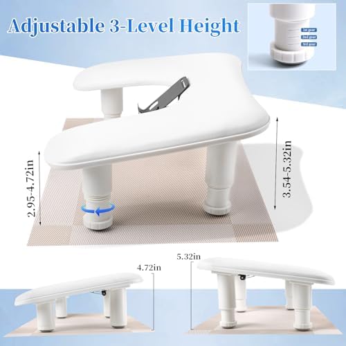 Close up of rotating phone holder on Lionvison nail technician arm rest