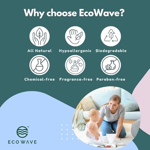 Eco Wave unscented hypoallergenic wipes pack of 12 bundle stack