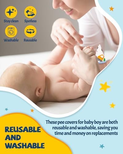 Side profile of reusable pee shield for infants
