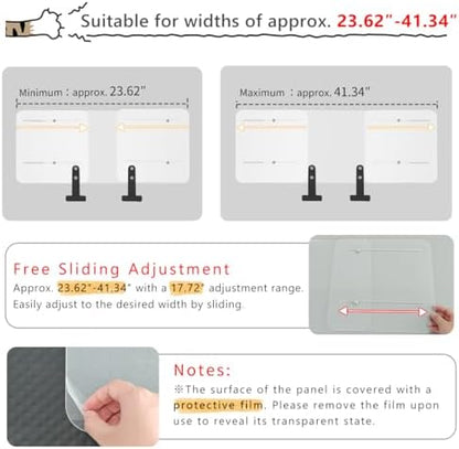 Adjustable width mechanism of the white pet gate panel showing sliding functionality.
