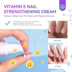 Applying Saviland nail strengthening cream to dry cuticles