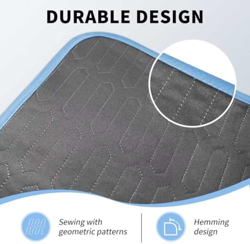 Hiiksolo heavy absorbency reusable sheets protecting a living room couch from liquid spills.