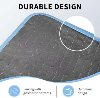 Hiiksolo heavy absorbency reusable sheets protecting a living room couch from liquid spills.